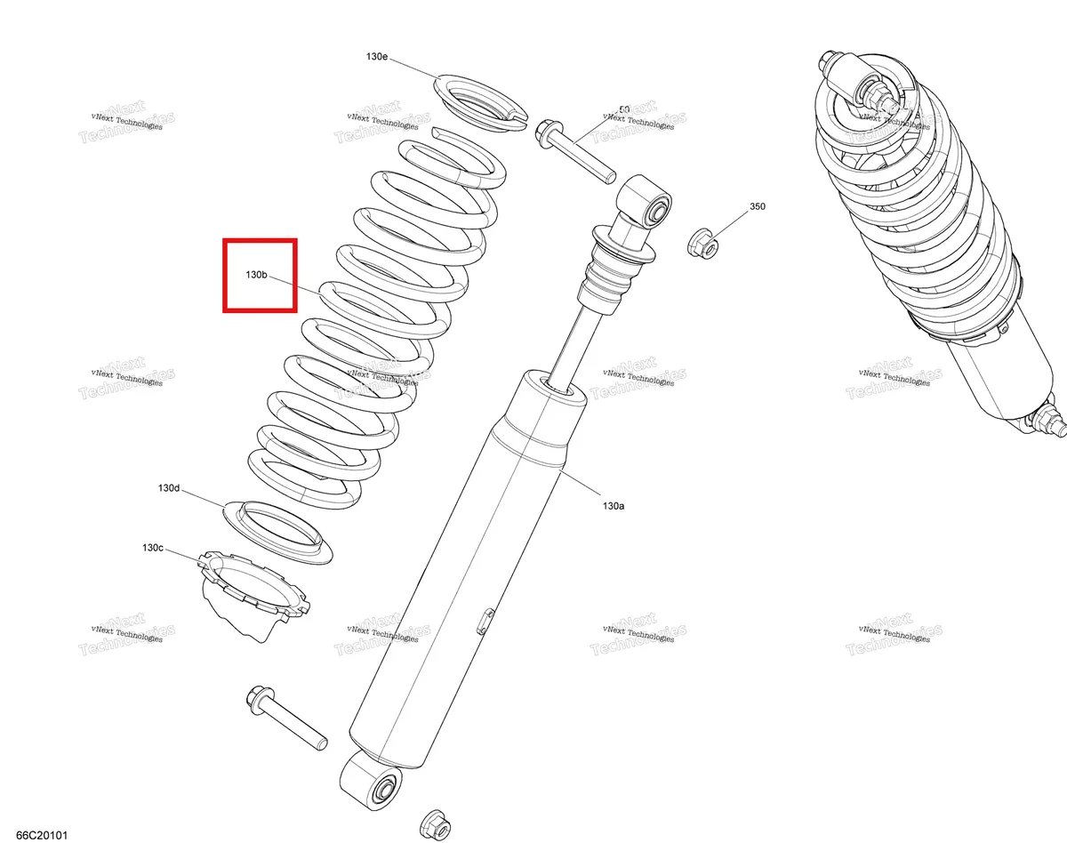 Деталь 706202925 на схеме узла 2020 Can-Am Commander 800R EFI Front Shocks - Std