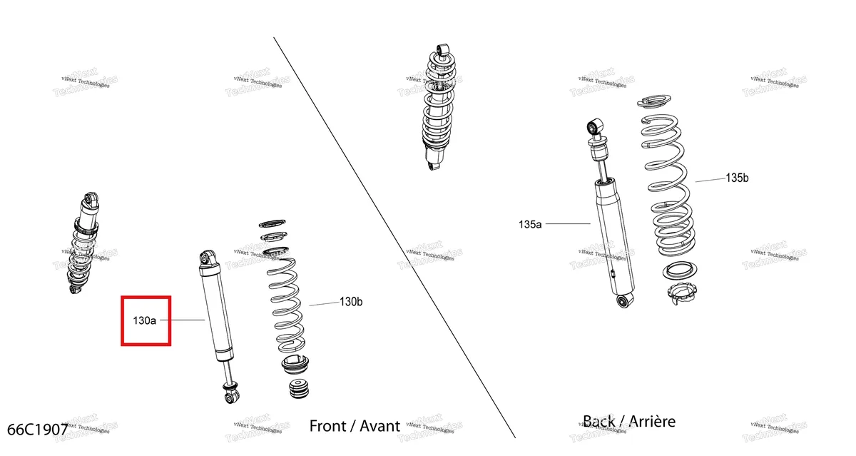 Деталь 706203024 на схеме узла 2019 Can-Am Defender HD10 Shocks - Xtp