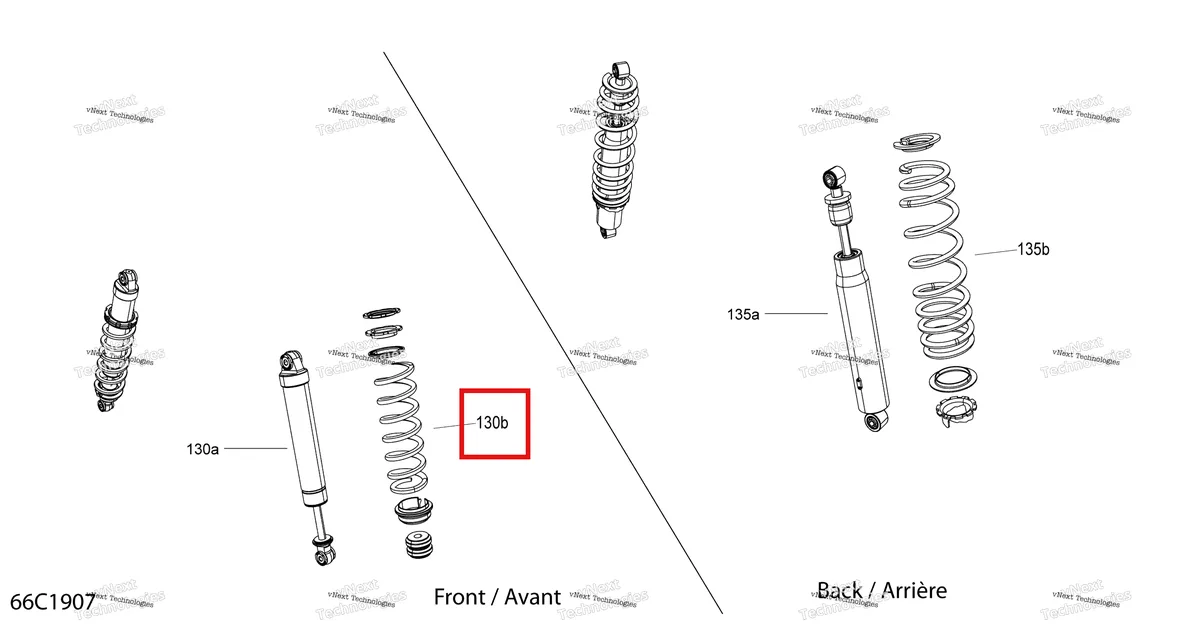 Деталь 706203025 на схеме узла 2019 Can-Am Defender HD10 Shocks - Xtp
