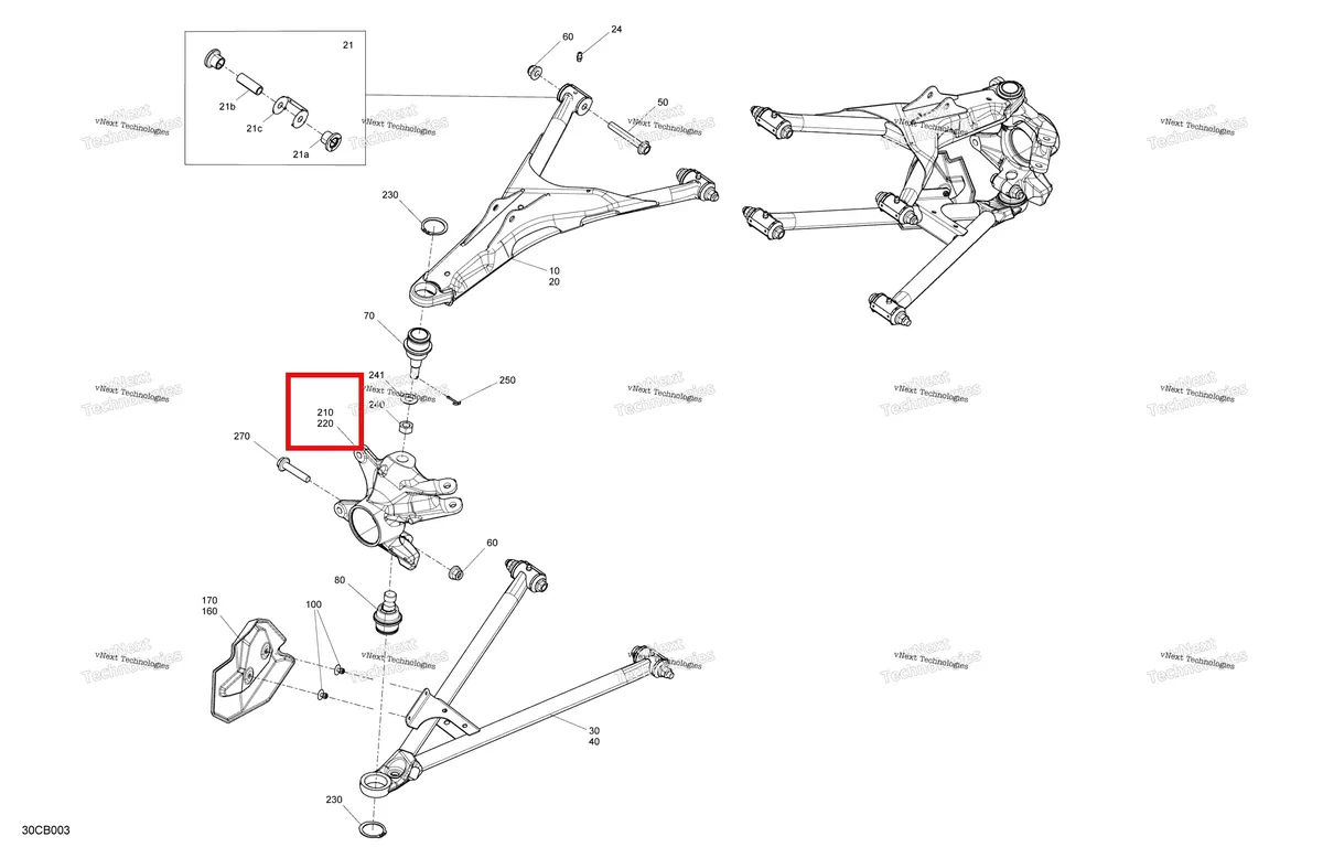 Деталь 706203096 на схеме узла 2022 Can-Am Traxter HD9 - DPS - CE Suspension - Front Components