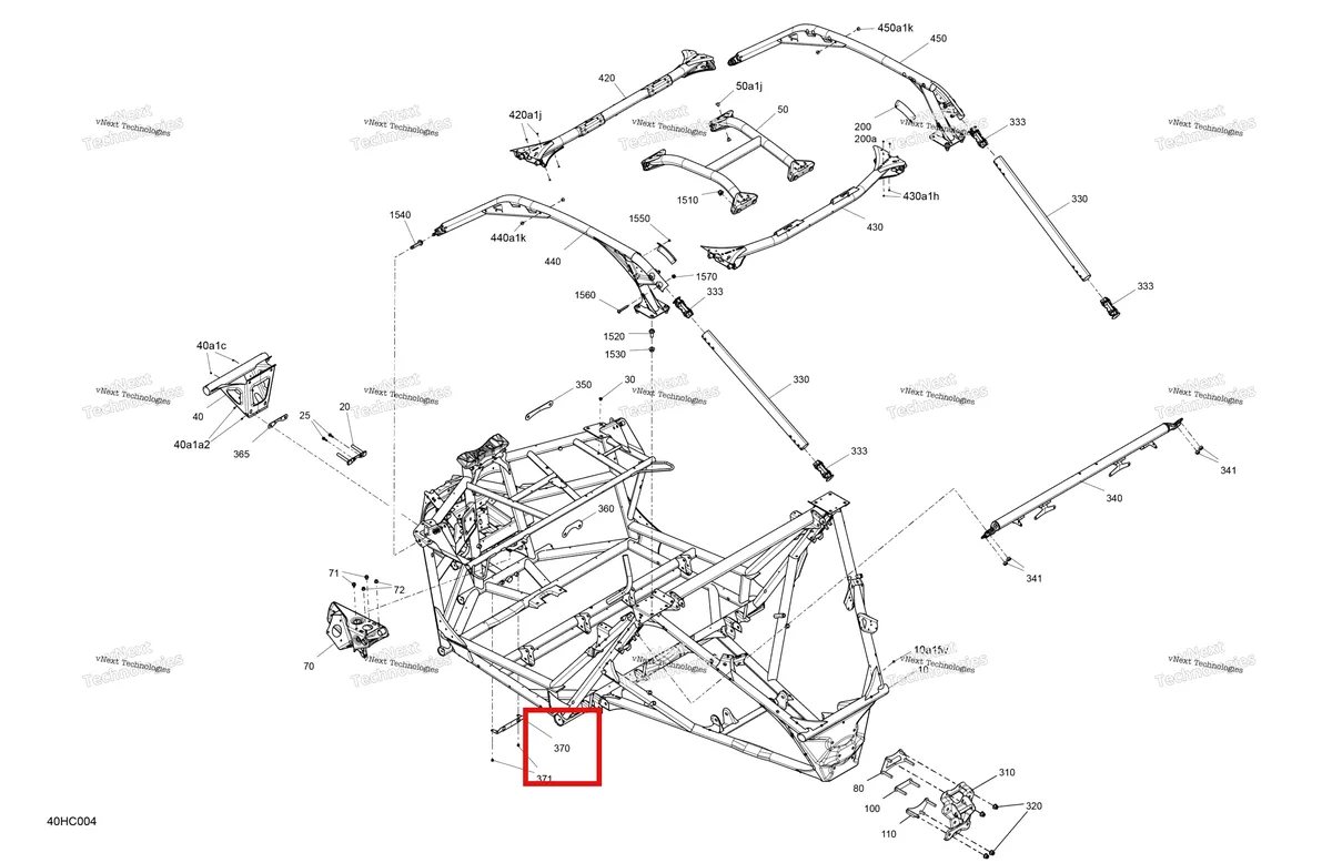 Деталь 706203122 на схеме узла 2023 Can-Am Maverick Turbo RR - RS Frame - System