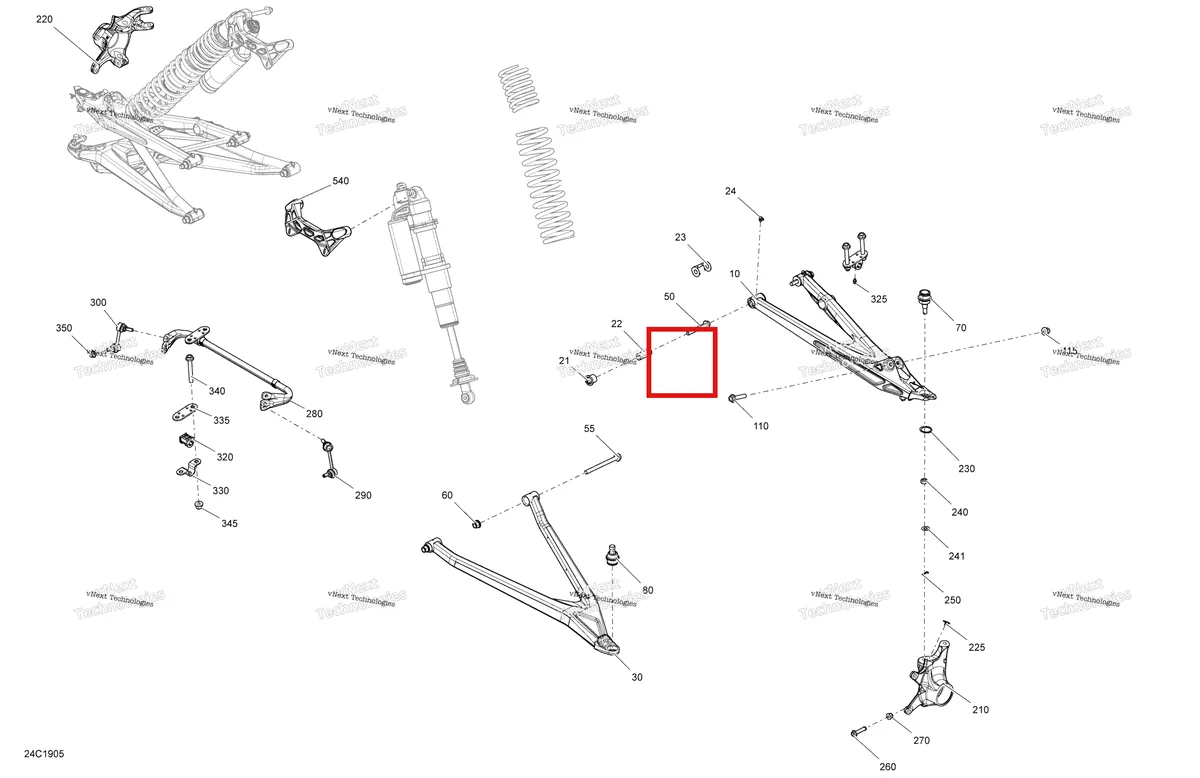 Деталь 706203127 на схеме узла 2019 Can-Am Maverick Turbo R Front Suspension - Turbo R - Xmr