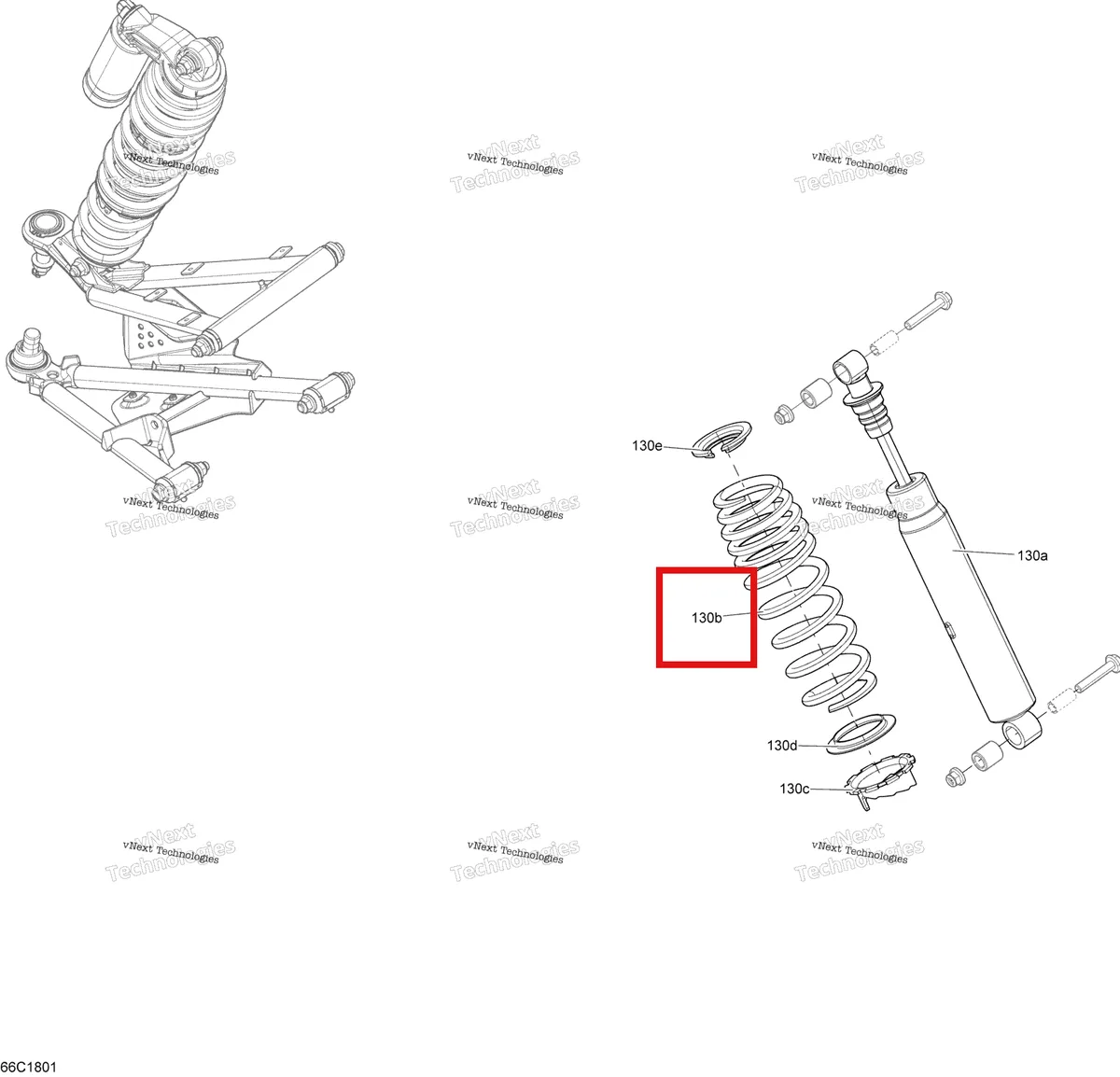 Деталь 706203149 на схеме узла 2018 Can-Am COMMANDER MAX 800R EFI Shocks Commander - Package Dps