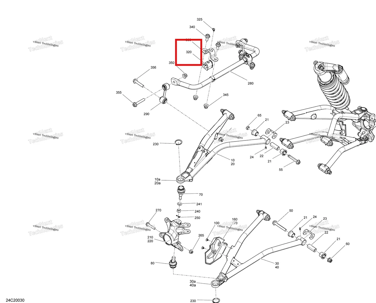 Деталь 706203153 на схеме узла 2020 Can-Am Maverick Sport 1000R - XMR Front Suspension