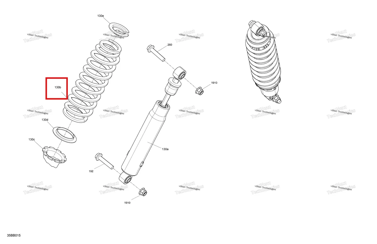 Деталь 706203173 на схеме узла 2022 Can-Am Maverick Trail 700 - BASE Suspension - Front Shocks