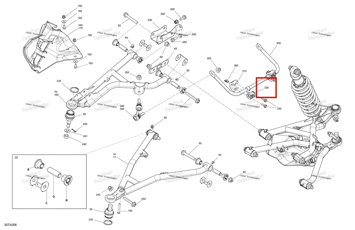 Деталь 706203286 на схеме узла 2021 Can-Am Outlander 1000R EFI - XXC - CE Suspension - Front