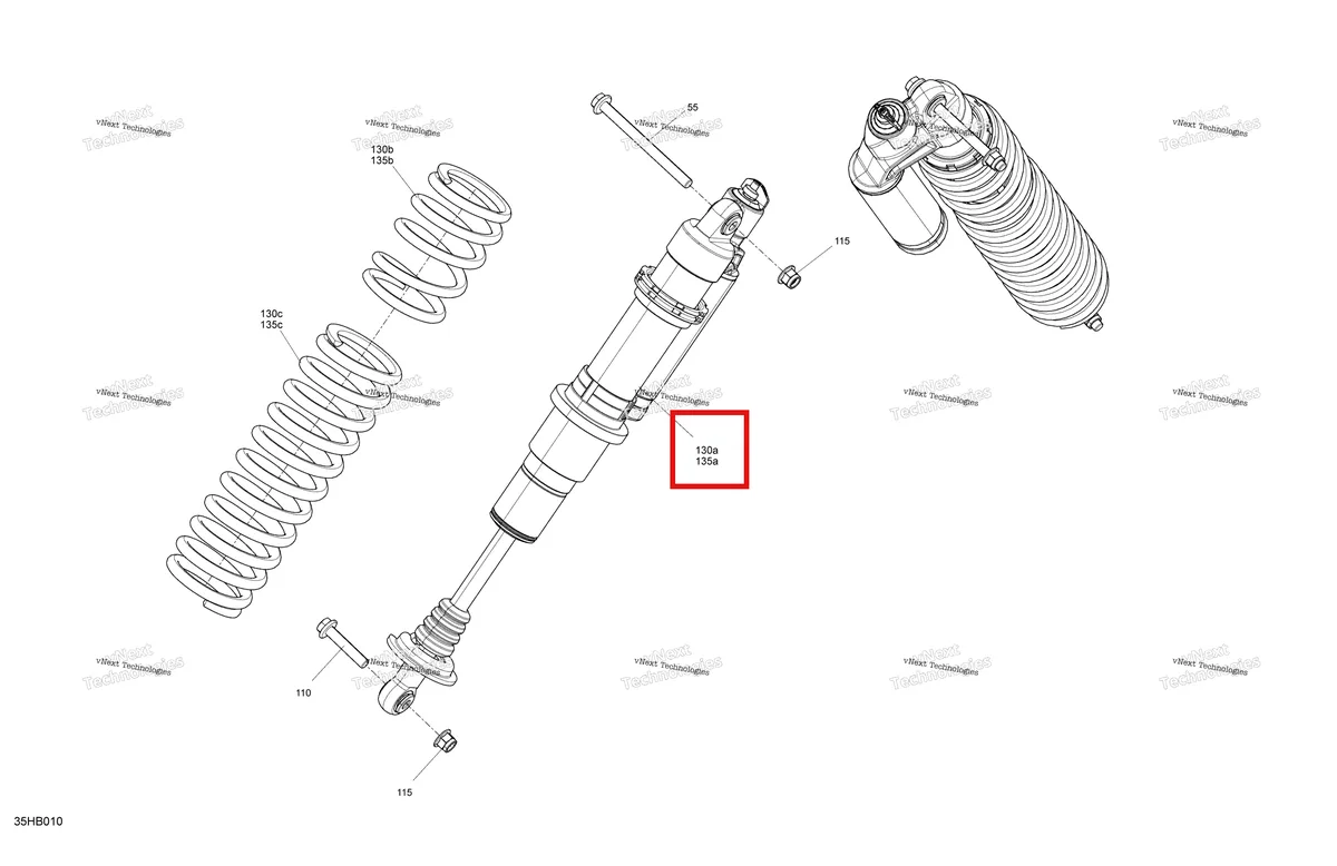 Деталь 706203319 на схеме узла 2022 Can-Am Maverick Turbo RR - XRC Suspension - Front Shocks - Width 64 Inch