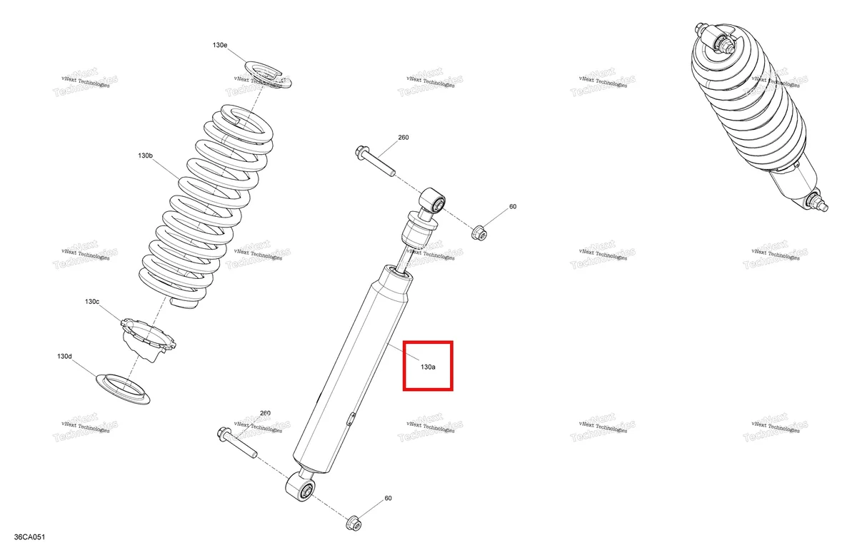 Деталь 706203431 на схеме узла 2021 Can-Am Defender HD8 - CAB Suspension - Front Shocks