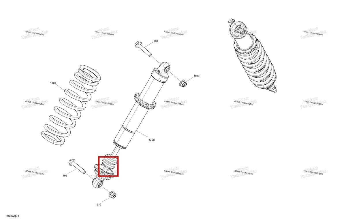 Деталь 706203560 на схеме узла 2021 Can-Am Maverick Sport 1000 - BASE Suspension - Front Shocks - Base