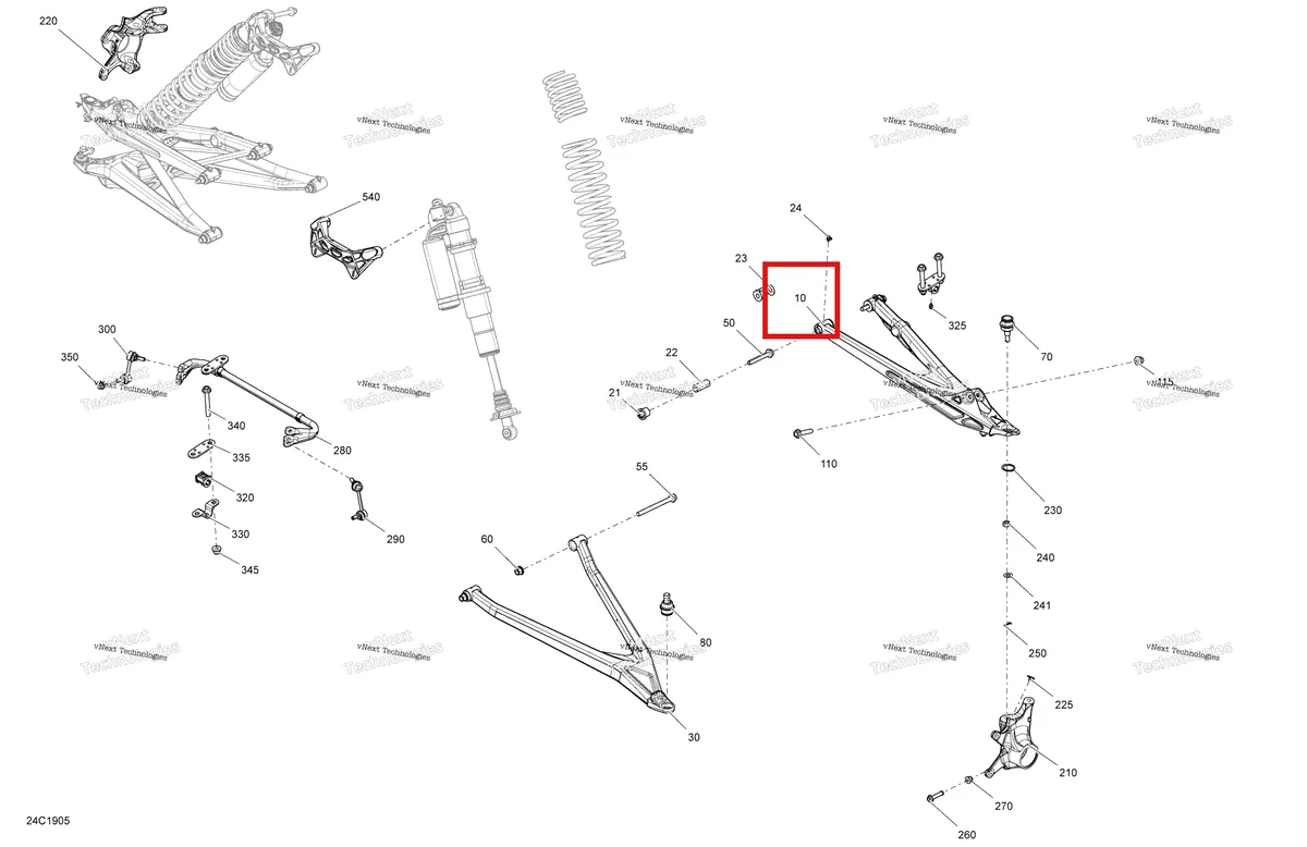 Деталь 706203648 на схеме узла 2019 Can-Am Maverick Turbo R Front Suspension - Turbo R - Std