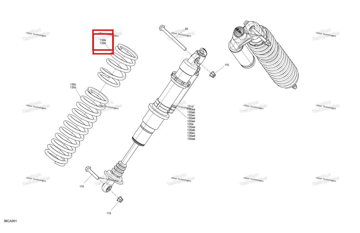 Деталь 706203839 на схеме узла 2021 Can-Am Maverick Turbo - XMR Suspension - Front Shocks