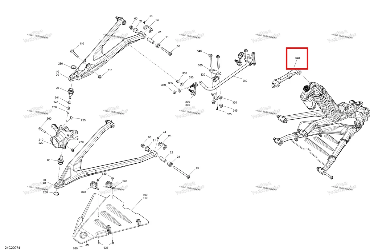 Деталь 706203853 на схеме узла 2020 Can-Am Maverick Turbo RR - XRC Front Suspension