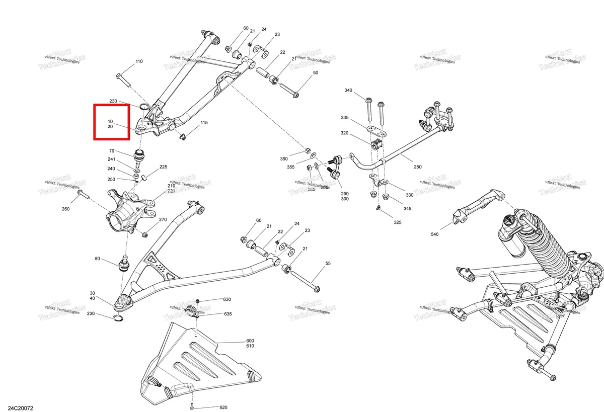 Деталь 706203932 на схеме узла 2020 Can-Am Maverick Turbo - XRC Front Suspension