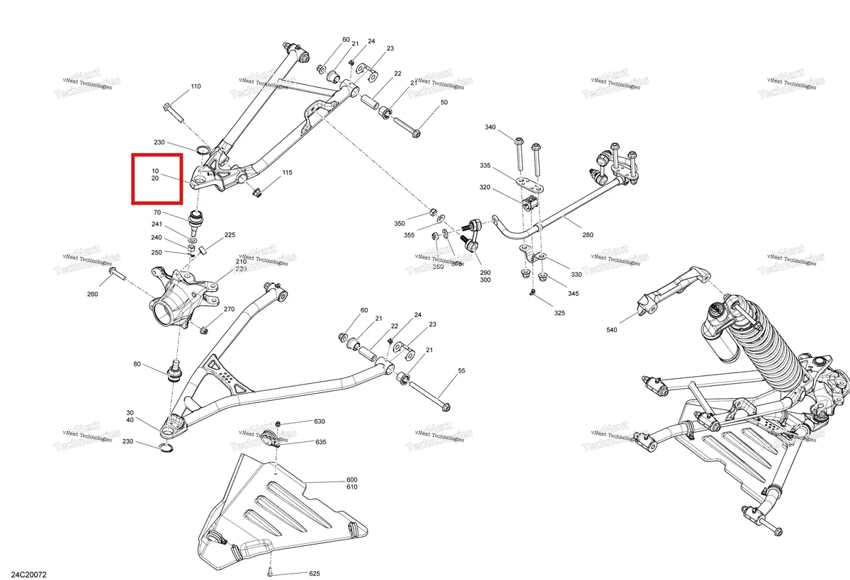 Деталь 706203933 на схеме узла 2020 Can-Am Maverick Turbo - XRC Front Suspension