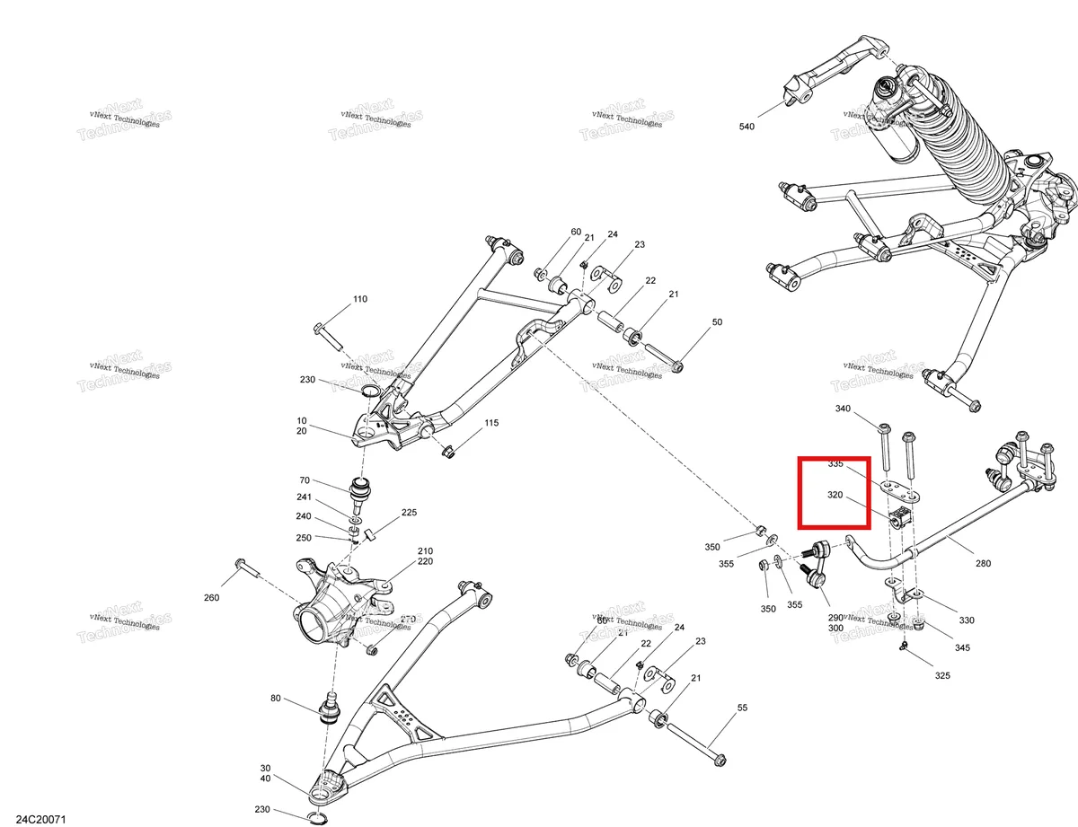 Деталь 706203954 на схеме узла 2020 Can-Am Maverick Turbo R, Turbo RR - STD XDS XRS Front Suspension - Std