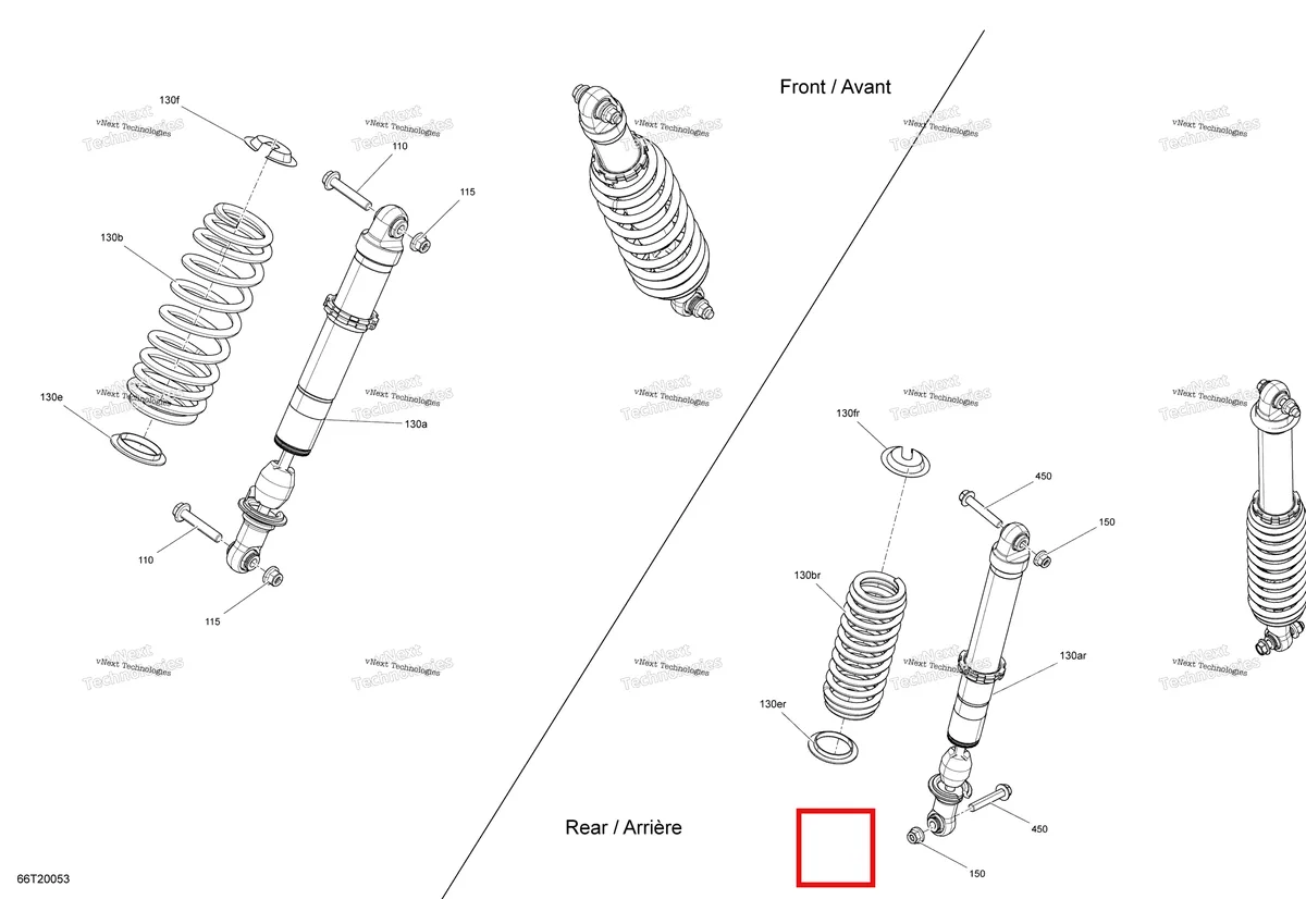 Деталь 706203980 на схеме узла 2020 Can-Am Outlander 850 EFI - XMR Shocks - Xmr