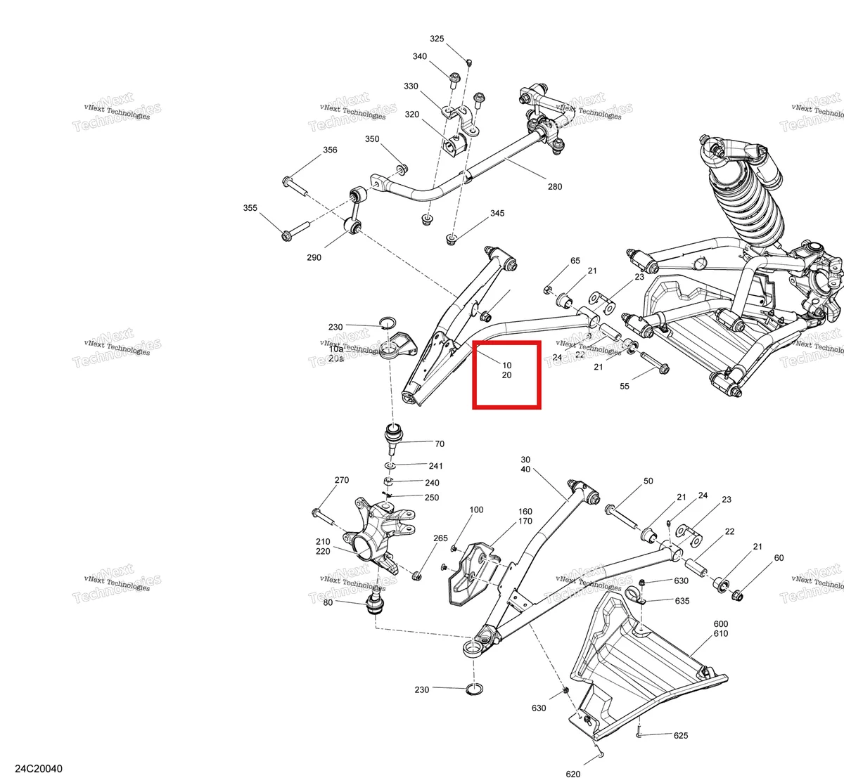 Деталь 706204062 на схеме узла 2020 Can-Am Maverick Sport 1000R - XRC Front Suspension