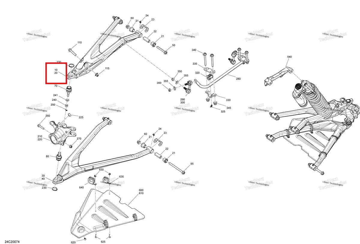 Деталь 706204101 на схеме узла 2020 Can-Am Maverick Turbo RR - XRC Front Suspension