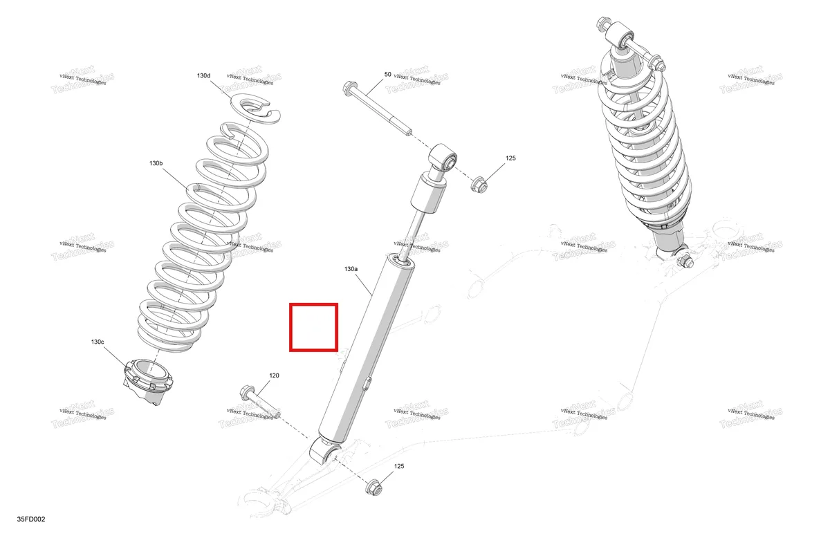 Деталь 706204170 на схеме узла 2024 Can-Am Outlander 700 4X4 - 1SRA - X MR Package - Legion Red Suspension - Front Shocks