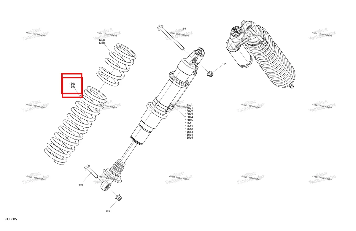 Деталь 706204346 на схеме узла 2022 Can-Am Maverick Turbo RR - RS Suspension - Front Shocks