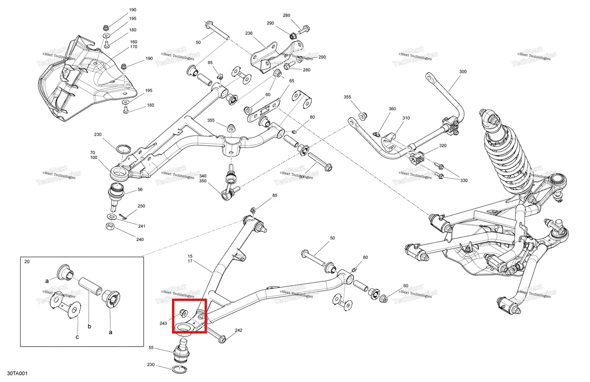 Деталь 706204444 на схеме узла 2021 Can-Am Outlander 650 EFI - XU - CE Suspension - Front