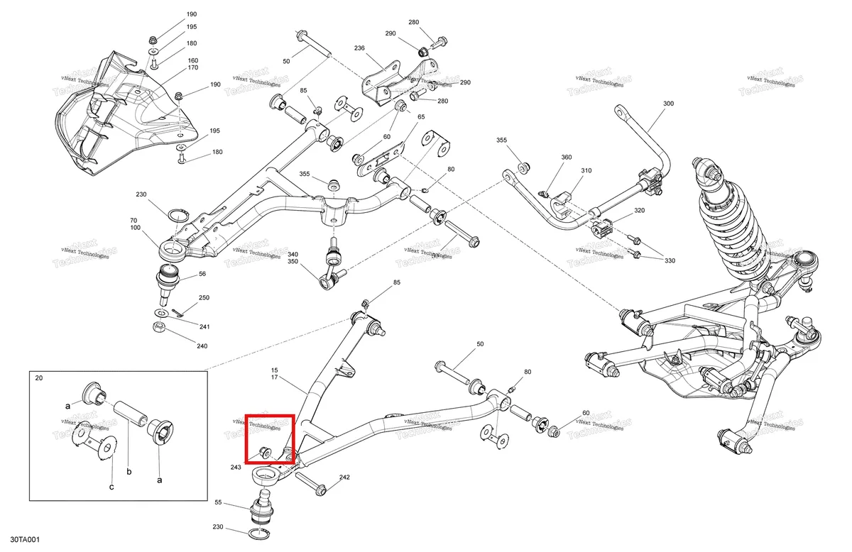 Деталь 706204445 на схеме узла 2021 Can-Am Outlander 650 EFI - XU - CE Suspension - Front