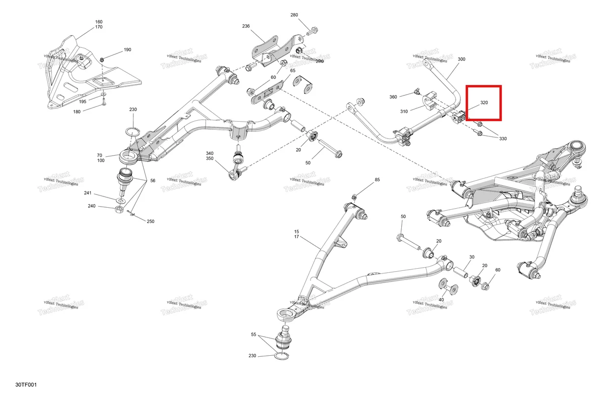 Деталь 706204796 на схеме узла 2026 Can-Am RENEGADE - 4X4 - XMR - 1000R EFI - 5UTA - Hyper Silver Suspension - Front Components