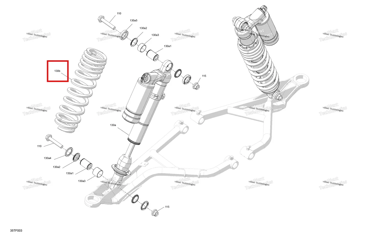 Деталь 706205141 на схеме узла 2026 Can-Am RENEGADE - 4X4 - XMR - 1000R EFI - 5UTB - Scandi Blue Suspension - Front Shocks