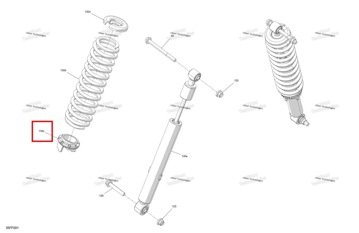 Деталь 706205331 (Кулачок Adjustment Can-Am Outlander 4x4 DPS 700 (2025) (706205331)) на схеме узла 2026 Can-Am OUTLANDER - 4X4 - STD - 700 - 1CTB - CALI - Granite Grey Suspension - Front Shocks