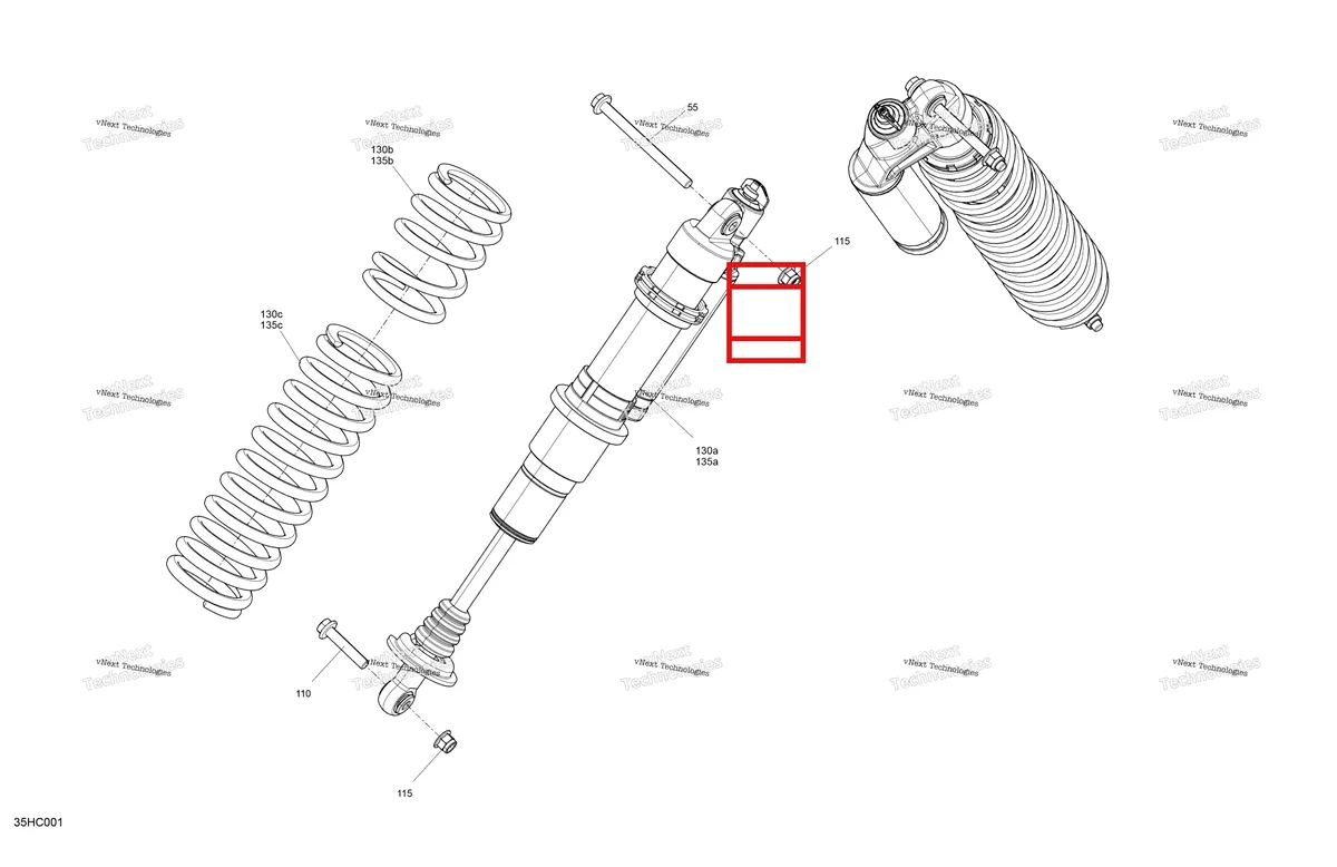 Деталь 706205334 на схеме узла 2023 Can-Am Maverick MAX Turbo - DS Suspension - Front Shocks