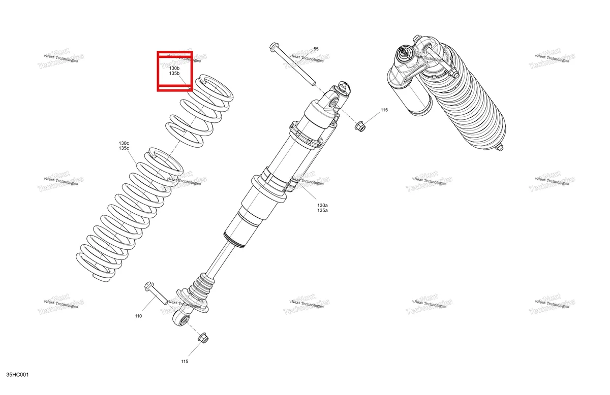 Деталь 706205340 на схеме узла 2023 Can-Am Maverick Turbo RR - RS Suspension - Front Shocks