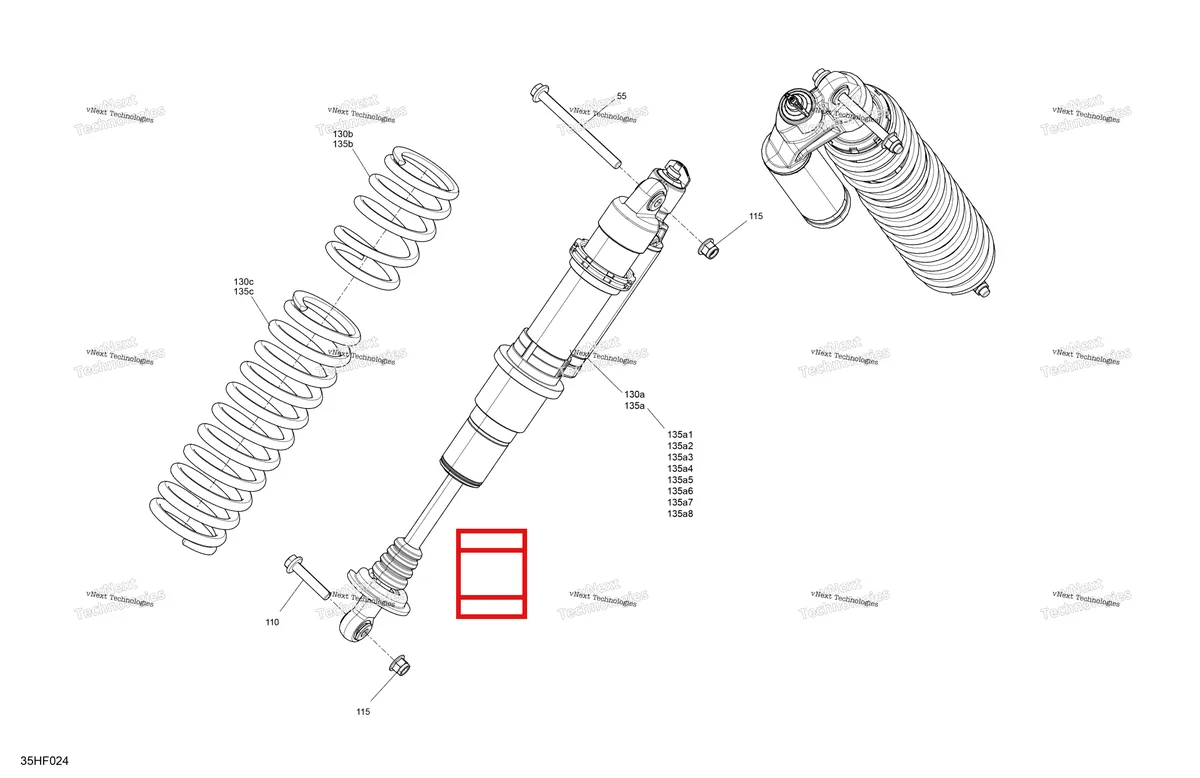 Деталь 706205350 (Глубокий чёрный компрессионный пружина Can-Am Maverick MAX Turbo RR XRS Smart Shock (2024) (706205350)) на схеме узла 2026 Can-Am Maverick Max - TURBO - X - 8HTF - Granite Grey - 64