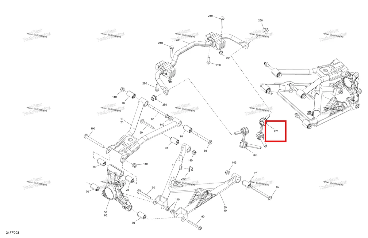Деталь 706205839 на схеме узла 2026 Can-Am OUTLANDER - 4X4 - EV - 2WTB - Bright White Suspension - Rear Components