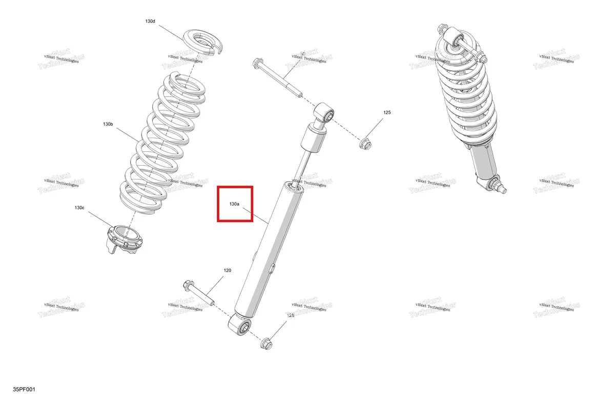Деталь 706205936 на схеме узла 2026 Can-Am OUT-MAX - 6X6 - DPS - 700 EFI - 2FTB - Granite Grey Suspension - Front Shocks