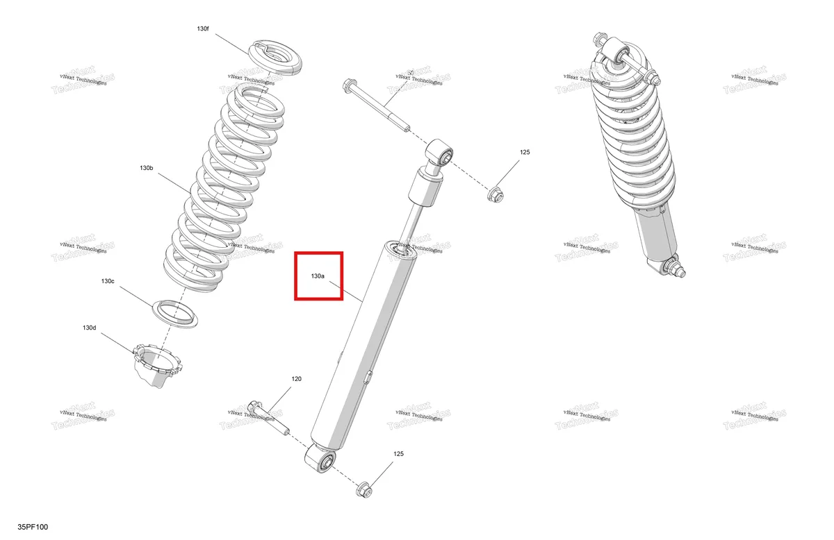Деталь 706205941 на схеме узла 2026 Can-Am OUT-MAX - 6X6 - DPS - 850 EFI - 2HTA - Granite Grey Suspension - Front Shocks