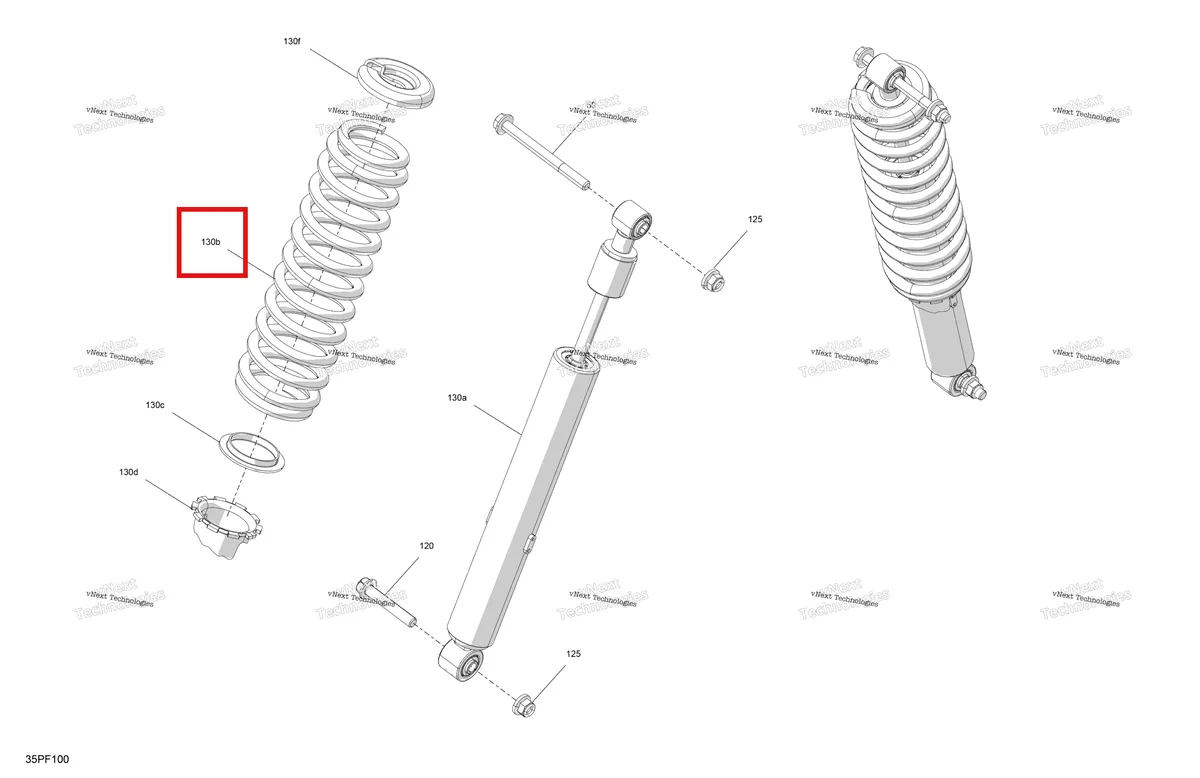 Деталь 706205942 на схеме узла 2026 Can-Am OUT-MAX - 6X6 - DPS - 850 EFI - 2HTA - Granite Grey Suspension - Front Shocks