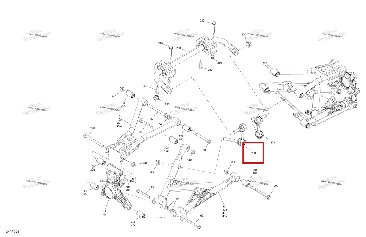 Деталь 706205989 (Левый задний стабилизатор Link Can-Am Outlander 4x4 XT 1000R (2025) (706205989)) на схеме узла 2026 Can-Am OUTLANDER - 4X4 - STD - 700 - 1CTB - CALI - Granite Grey Suspension - Rear Components