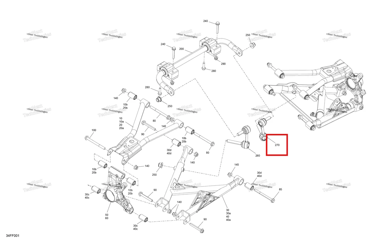 Деталь 706205990 (Правый задний стабилизатор Link Can-Am Outlander 4x4 XT 1000R (2025) (706205990)) на схеме узла 2026 Can-Am OUTLANDER - 4X4 - STD - 700 - 1CTB - CALI - Granite Grey Suspension - Rear Components