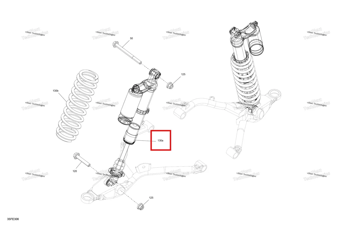 Деталь 706206066 на схеме узла 2025 Can-Am OUTLANDER - 4X4 - XTP - 1000R - 4HSA - Mineral Gray Satin Suspension - Front Shocks