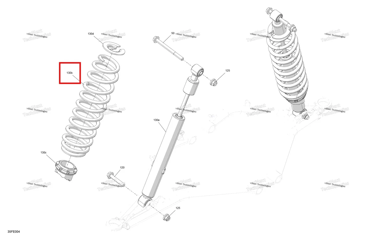 Деталь 706206096 на схеме узла 2025 Can-Am OUTLANDER - 4X4 - XMR - 700 - 1SSA - Legion Red Suspension - Front Shocks