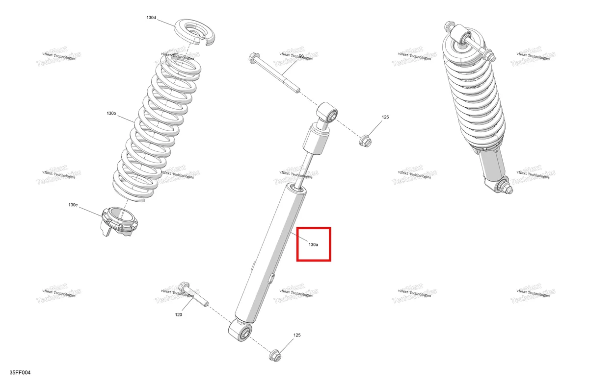 Деталь 706206318 на схеме узла 2026 Can-Am OUTLANDER - 4X4 - EV - 2WTB - Bright White Suspension - Front Shocks