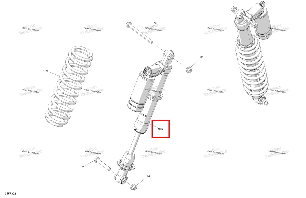 Деталь 706206441 на схеме узла 2026 Can-Am OUTLANDER - 4X4 - XTP - 1000R - 4HTB - CALI - Mineral Gray Satin Suspension - Front Shocks