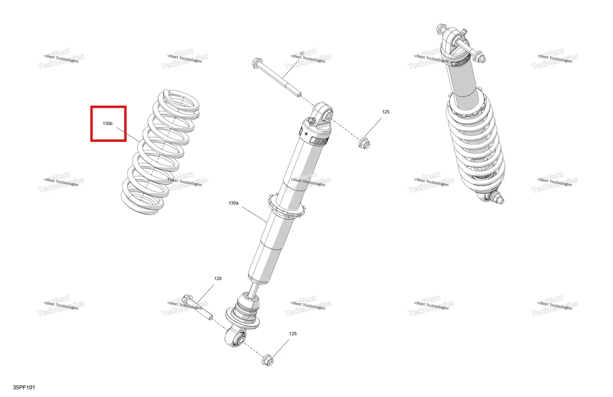 Деталь 706206514 на схеме узла 2026 Can-Am OUT-MAX - 6X6 - BACKCOUNTRY - 1000R EFI - 2KTA - Stealth Black Suspension - Front Shocks