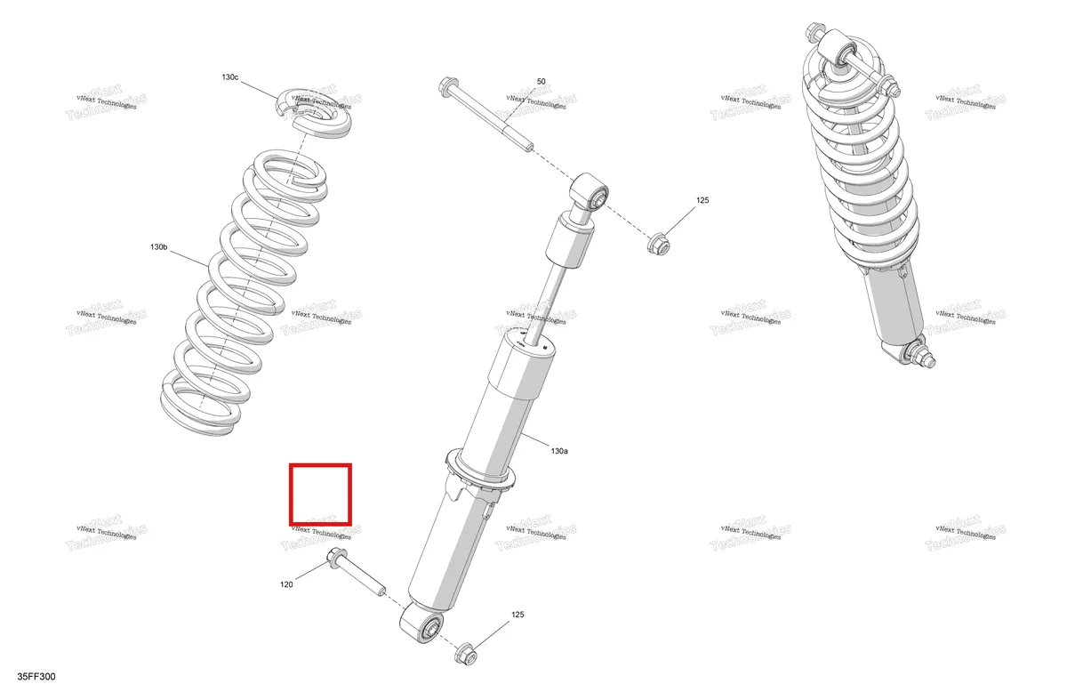 Деталь 706206626 на схеме узла 2026 Can-Am OUTLANDER - 4X4 - XT - 1000R - 4FTB - CALI - Platinum Silver Satin Suspension - Front Shocks