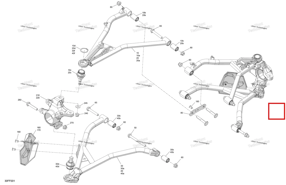 Деталь 706206702 на схеме узла 2026 Can-Am OUTLANDER - 2X4 - STD - 500 - 1KTB - Legion Red Suspension - Front Components