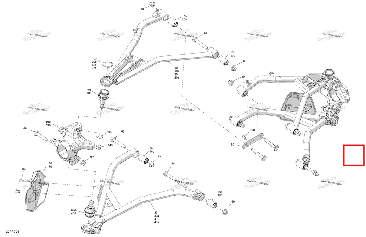 Деталь 706206703 на схеме узла 2026 Can-Am OUTLANDER - 2X4 - STD - 500 - 1KTB - Legion Red Suspension - Front Components