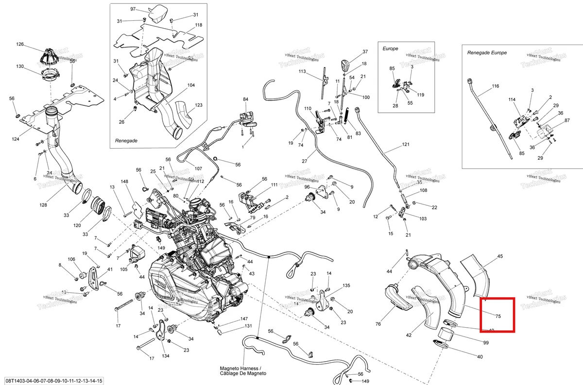 Деталь 706600016 на схеме узла 2014 Can-Am OUTLANDER MAX 1000EFI LTD Engine