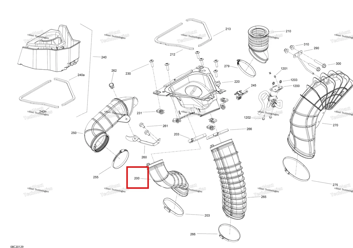 Деталь 706600077 на схеме узла 2020 Can-Am Maverick Turbo - STD Engine - Vehicule - Air Duct