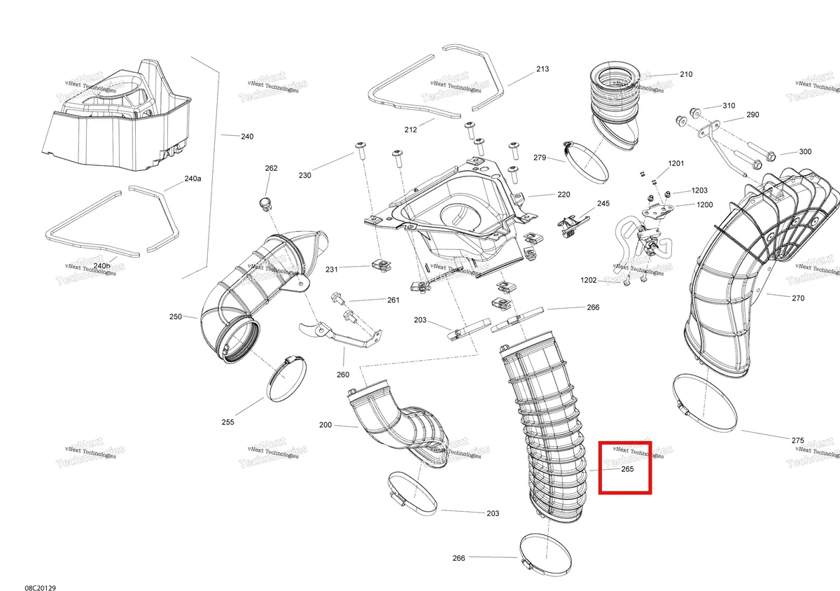 Деталь 706600080 на схеме узла 2020 Can-Am Maverick Turbo - STD Engine - Vehicule - Air Duct