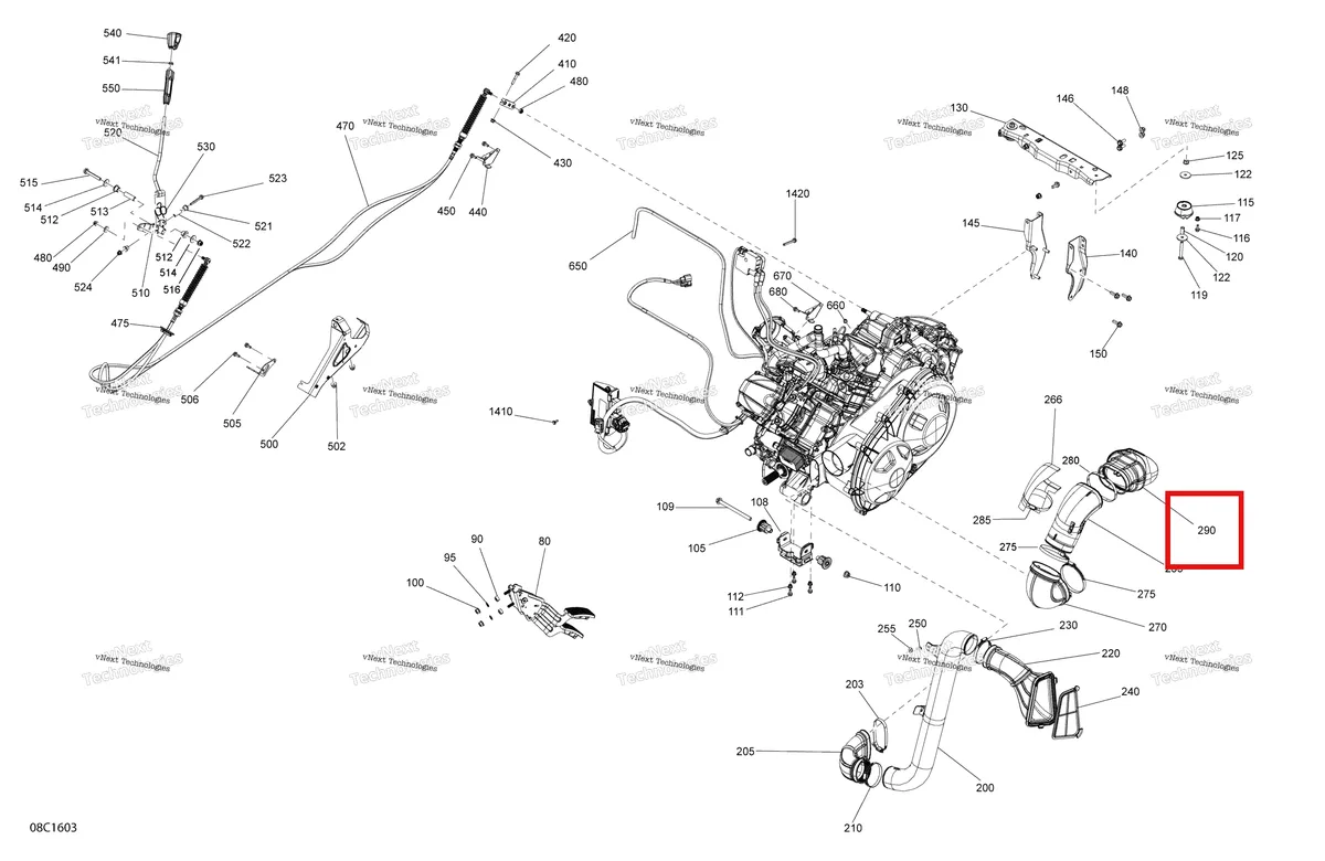 Деталь 706600125 на схеме узла 2016 Can-Am TRAXTER HD8 Engine And Engine Support